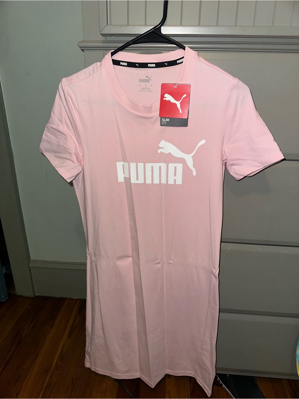 Puma Pink Logo T-Shirt Dress size M NWT